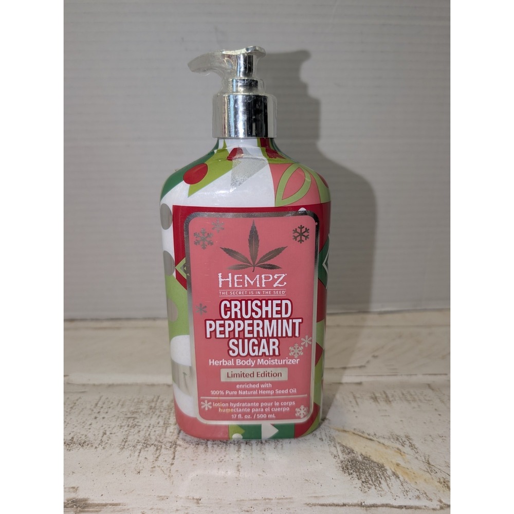 Hempz Crushed Peppermint Sugar Herbal Body Moisturizer. Limited Edition 17 fl oz
